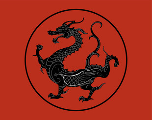 中式黑龙图腾图案