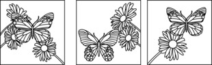 蝴蝶花卉图案设计插画