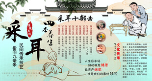 采耳养生背景墙