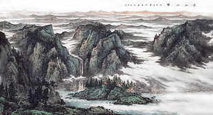 国画水墨山水意境图