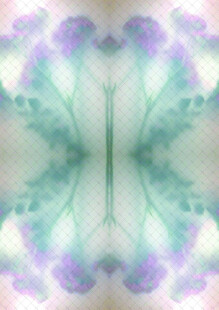 梦幻渐变对称花卉图案