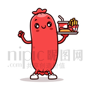 香肠卡通形象端快餐