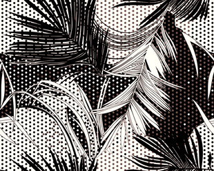 黑白棕榈叶图案纹理