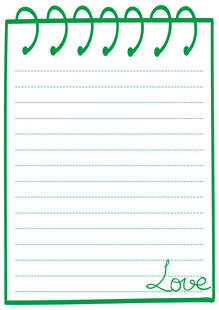 绿色线圈笔记本空白页