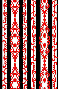 红黑白条纹几何花纹图案