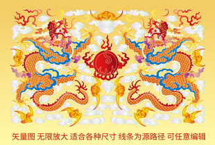 鸿运当头升龙抬头龙高档包装龙纹