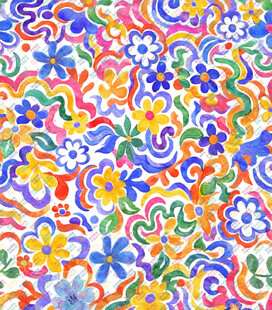 多彩花卉图案纹理背景