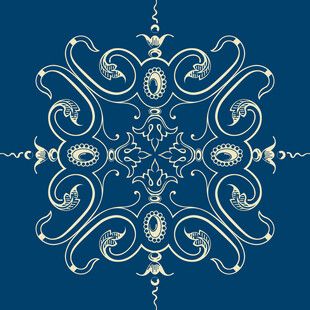 蓝色背景精致花纹图案