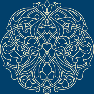 蓝色华美几何花纹图案