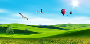 蓝天白云草原