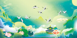 仙鹤图 