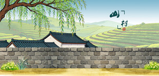 农家院中式田园风景