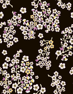 黑色底白色碎花图案