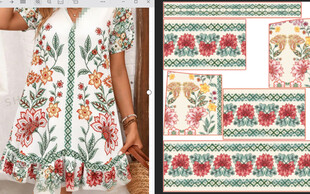 民族风花卉图案服饰布料