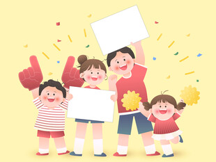 儿童节运动会家长孩子互动加油