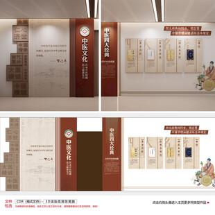 中医四大经典 中医院形象墙