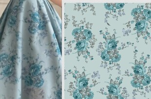 清新绿底花卉图案