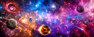 璀璨星空外太空星球宇宙银河背景