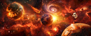 外太空星球宇宙爆炸银河黑洞背景