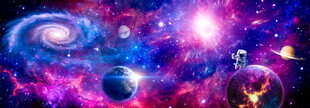 宇宙爆炸外太空星球银河星空背景