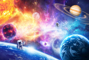 太阳系宇宙星空太空星球银河背景