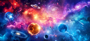 银河黑洞外太空星球宇宙星空背景