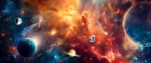 浩瀚星空宇宙外太空星球银河背景