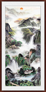 紫气东来山水画