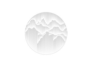 圆形山水浮雕图案