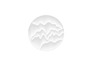 圆形山水浮雕图案