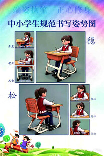 中小学生规范坐姿姿势图