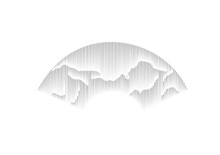 中式山水半圆浮雕图案弧形山水风