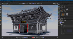 中式古建筑3D模型展示