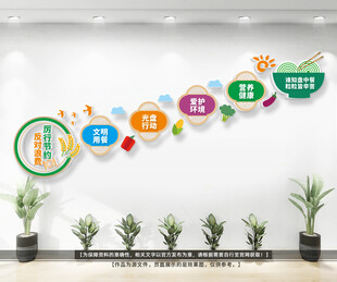 食堂餐厅楼梯文化墙