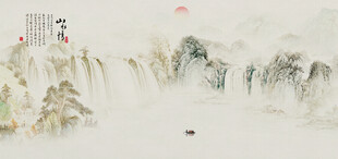 禅意水墨山水画