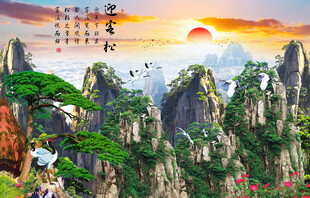 松鹤延年壁画