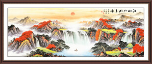 旭日东升山水画