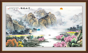 国画山水画 酒店大堂挂画