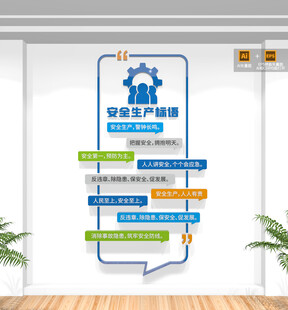 竖版企业安全生产标语文化墙