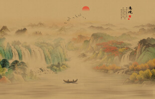 山水意境中国风水墨画