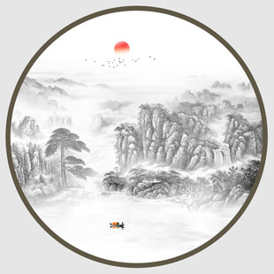 迎客松水墨画