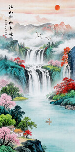 竖幅山水画