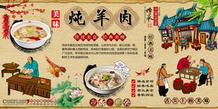 炖羊肉背景墙