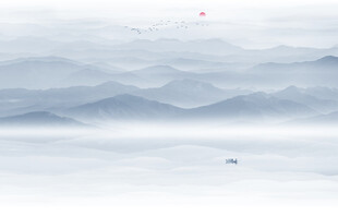 水墨山