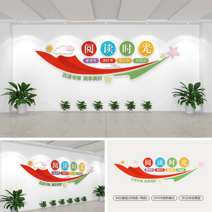 阅读时光校园文化墙