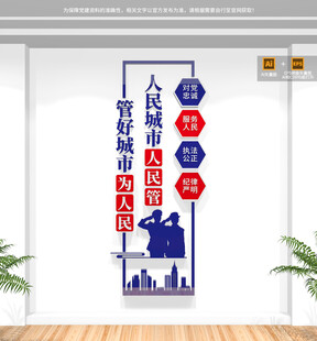 竖版城市管理城管文化墙