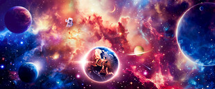 梦幻外太空银河星空宇宙星球背景