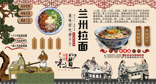 兰州拉面背景墙