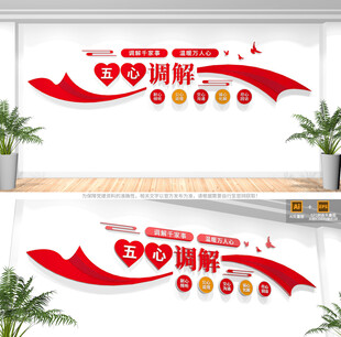 五心调解室文化墙