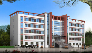 现代多层教学楼建筑外观